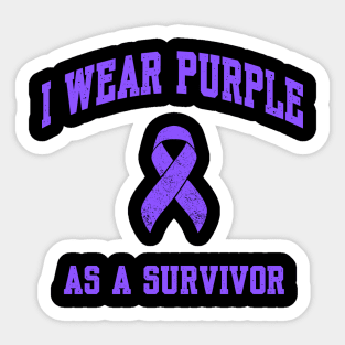 I Wear Purple as a Survivor Sticker